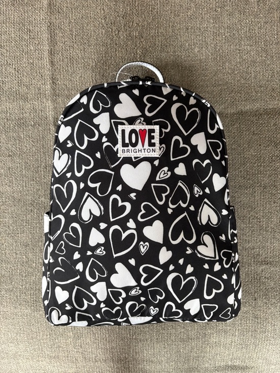 Brighton Handbags - BRIGHTON Endless Love Black & White Heart Print Backpack NEW